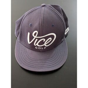 Vice Golf Snapback Hat Blue Gray Script Logo OSFM